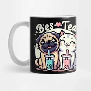 Funny Cat And Dog Are Besties Bes-Teas Mug